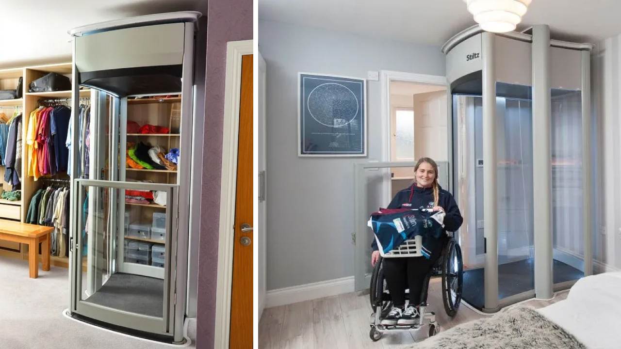 Elevador doméstico ultracompacto Stiltz directo al dormitorio